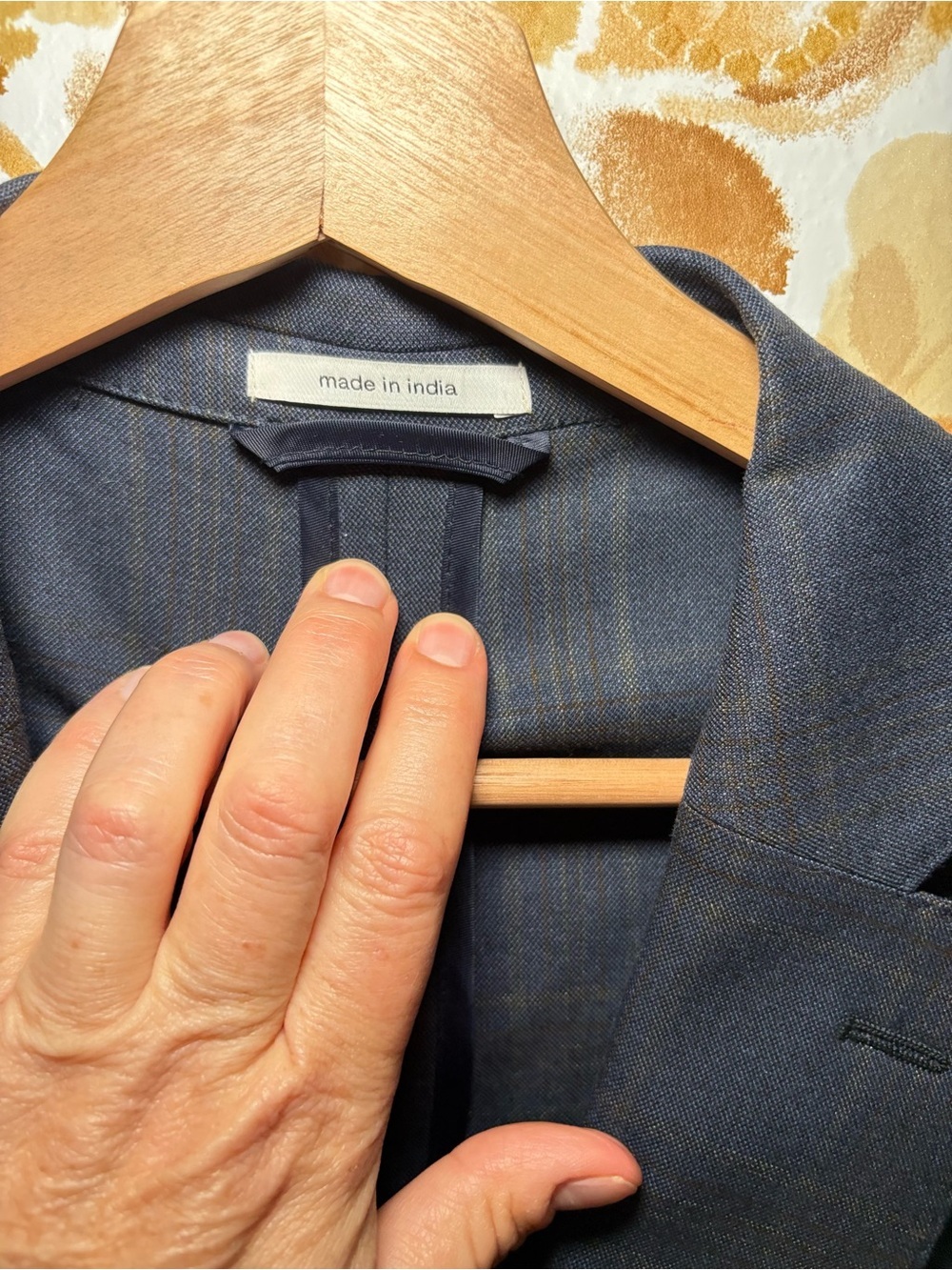 Bar III Blue Windowpane Plaid Blazer Sport Coat Two Button Business Casual - Picture 6 of 13